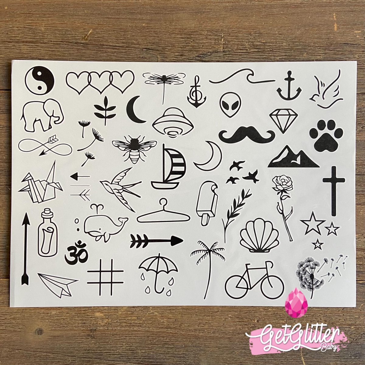   - Henna Plak Tattoos / Tijdelijke Tattoo / Nep Tatoeage / Fake Temporary Tattoo - Minimalistisch