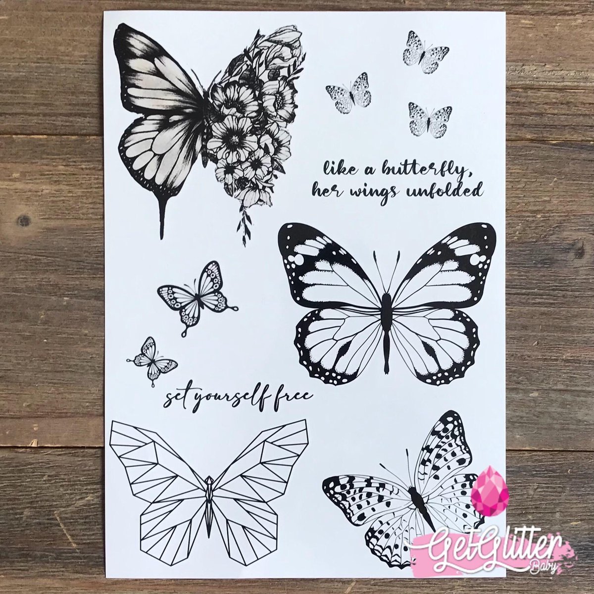   - Henna Plak Tattoos / Tijdelijke Tattoo / Nep Tatoeage / Fake Temporary Tattoo - Vlinders