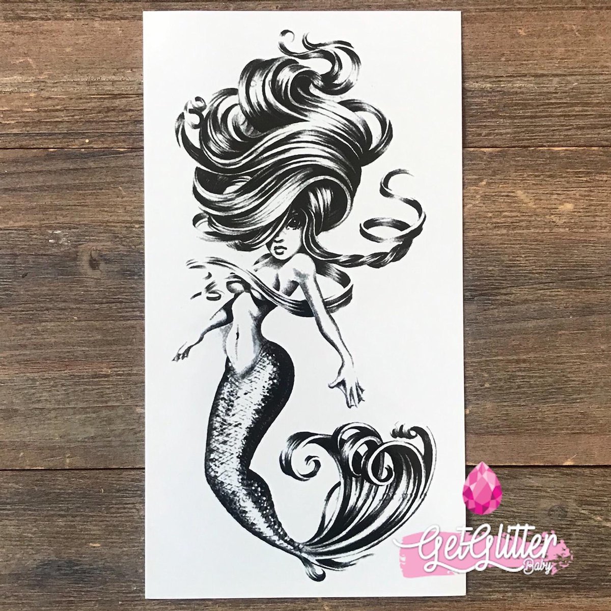   - Henna Plak Tattoos / Tijdelijke Tattoo / Nep Tatoeage / Fake Temporary Tattoo - Zeemeermin