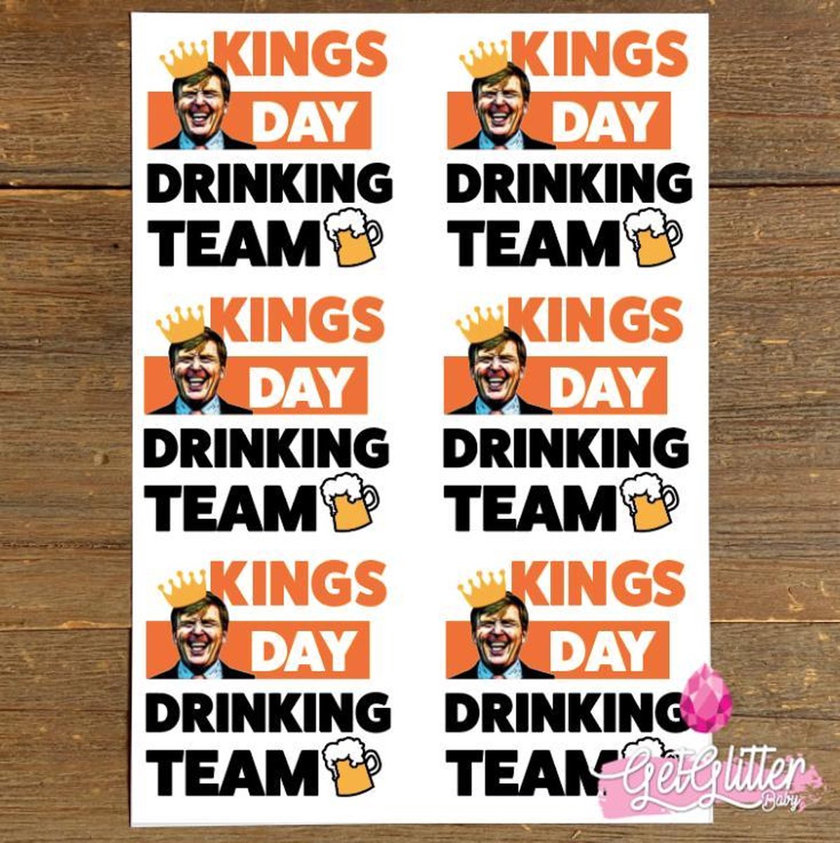   - Plak Tattoos / Tijdelijke Tattoo / Nep Tatoeage - Oranje Smink Versiering - Koningsdag