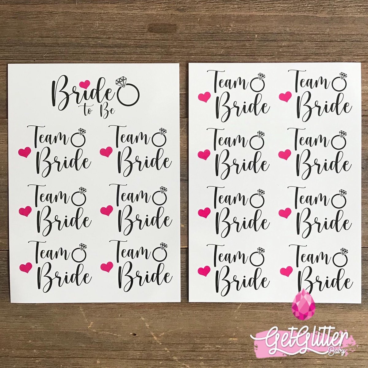   - Plak Tattoos / Tijdelijke Tattoo - Vrijgezellenfeest Vrouw - Bride to be & Team Bride - 2 Stuks