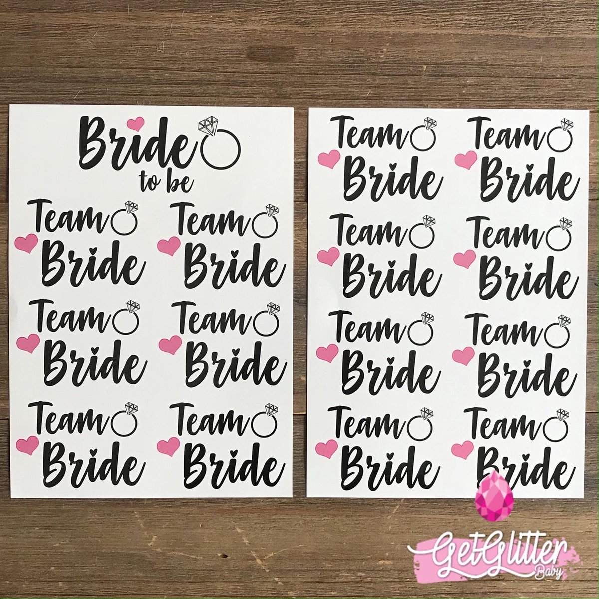   - Plak Tattoos / Tijdelijke Tattoo - Vrijgezellenfeest Vrouw - Bride to be & Team Bride - 2 Stuks