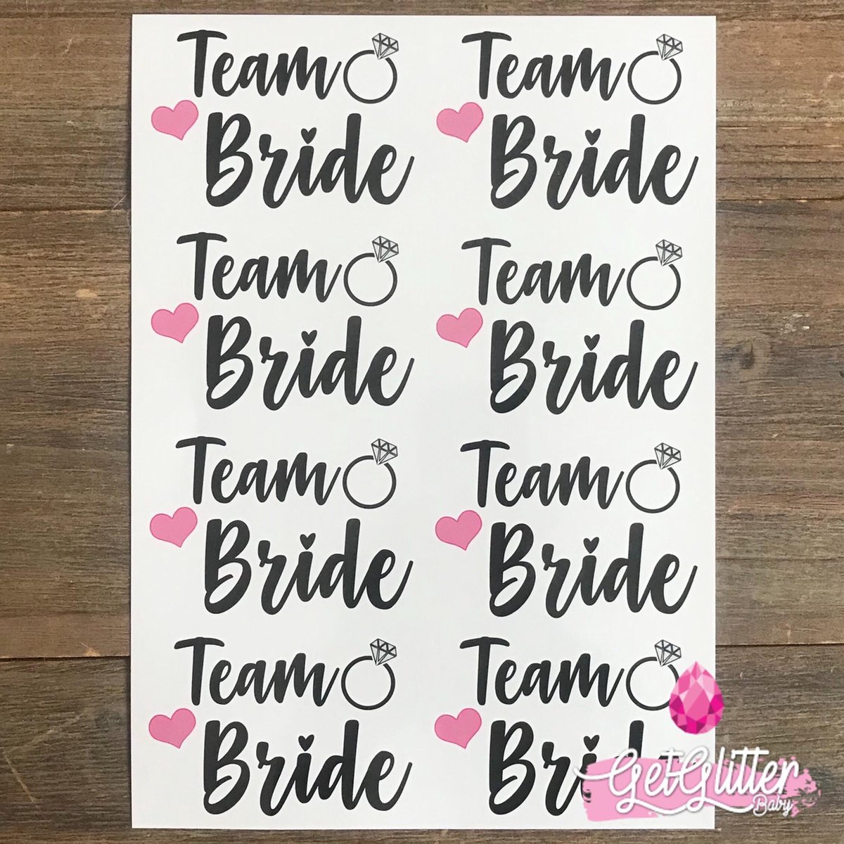   - Plak Tattoos / Tijdelijke Tattoo - Vrijgezellenfeest Vrouw - Team Bride / Bride to be