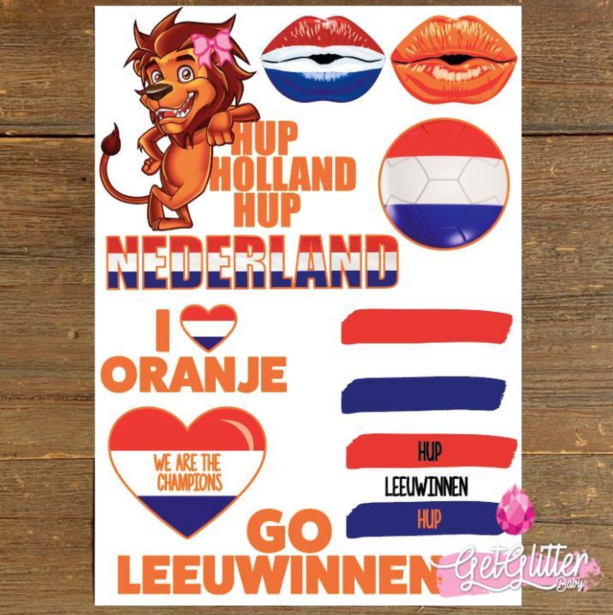   - Plak Tattoos / Tijdelijke Tattoo Sticker / Rood Wit Blauw Oranje Smink Versiering - Nederland / Nederlandse Vlag / Nederlands Elftal - Oranje Leeuwinnen / Dames / Vrouwen