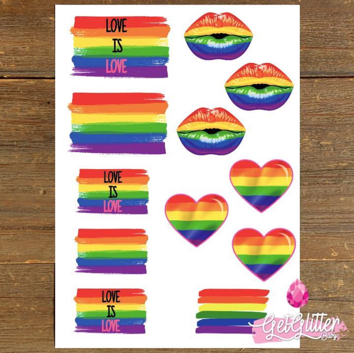   - Plak Tattoos / Tijdelijke Tattoo Stickers - Pride Gaypride Regenboog Vlag
