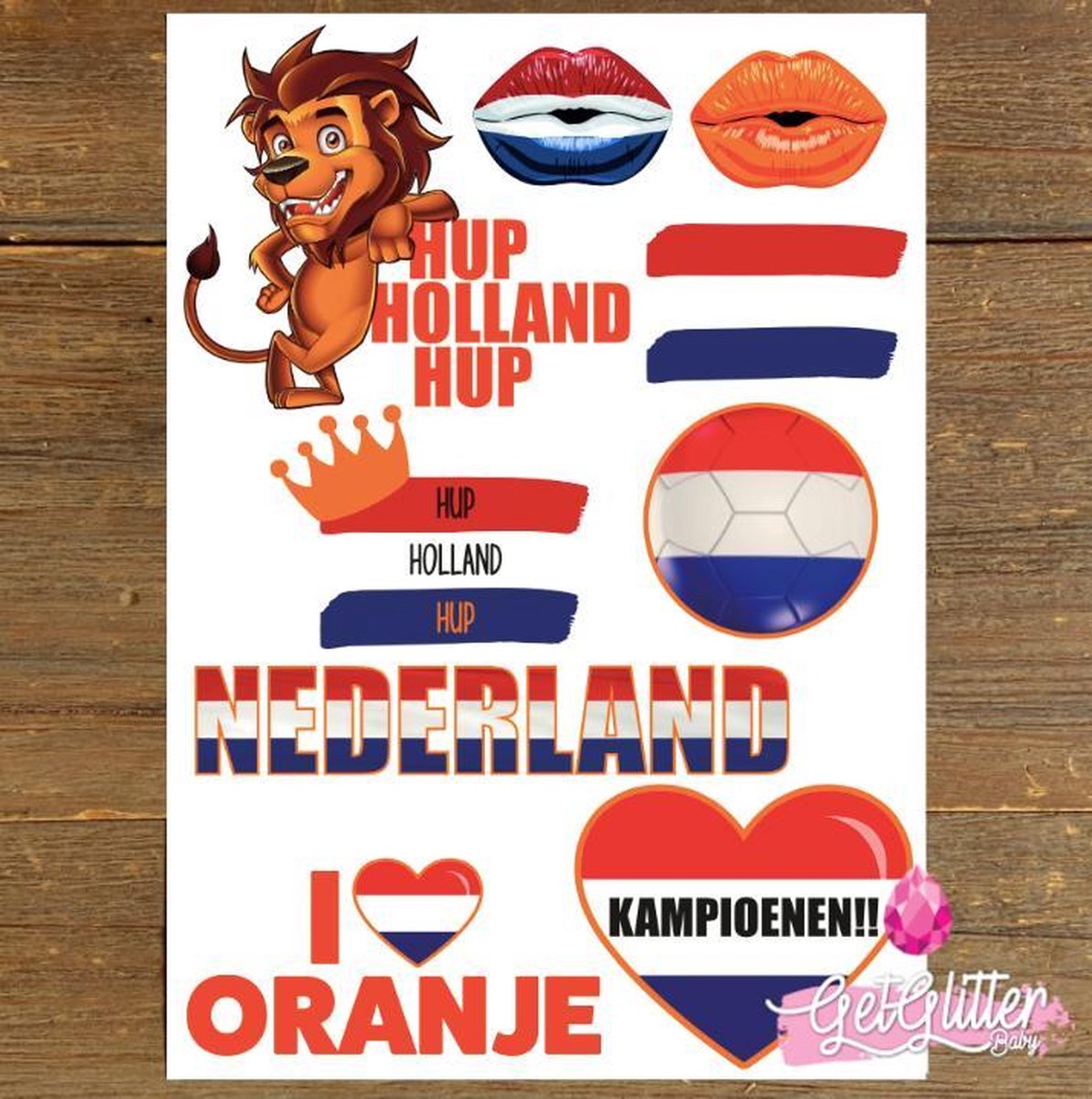   - Plak Tattoos EK Voetbal / Tijdelijke Tattoo Sticker / Nep Tatoeage / Rood Wit Blauw Oranje Smink - Nederland / Nederlandse Vlag / Nederlands Elftal