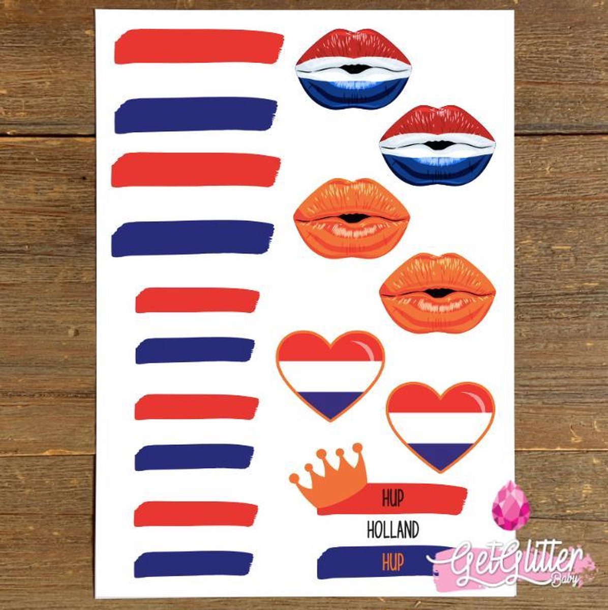   - Plak Tattoos EK Voetbal / Tijdelijke Tattoo Sticker / Nep Tatoeage / Rood Wit Blauw Oranje Smink - Nederland / Nederlandse Vlag / Nederlands Elftal