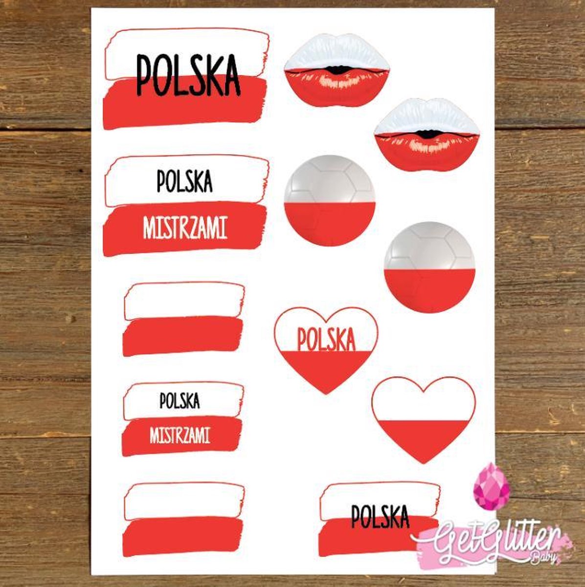   - Plak Tattoos EK Voetbal / Tijdelijke Tattoo Sticker / Nep Tatoeage / Smink - Polen / Poolse Vlag / Poland