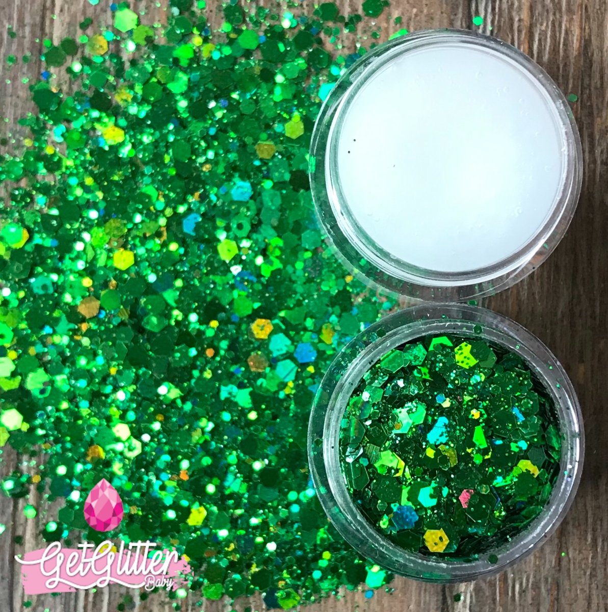 GetGlitterBaby Chunky Festival Glitter voor Lichaam en Gezicht - Groen - en Glitter HuidLijm