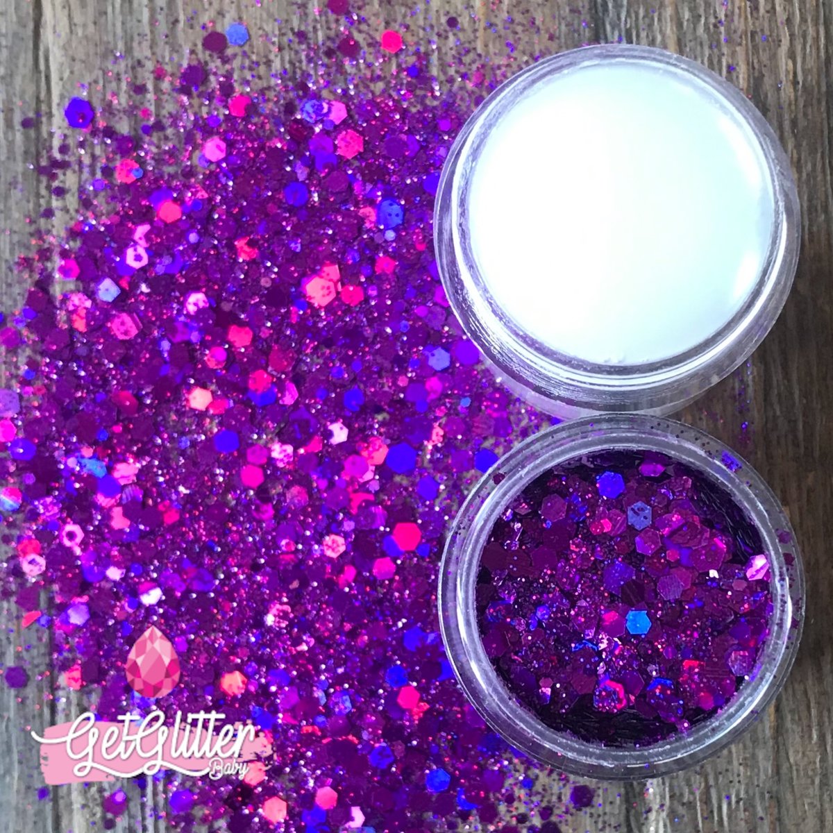 GetGlitterBaby Chunky Festival Glitter voor Lichaam en Gezicht - Paars - en Glitter HuidLijm
