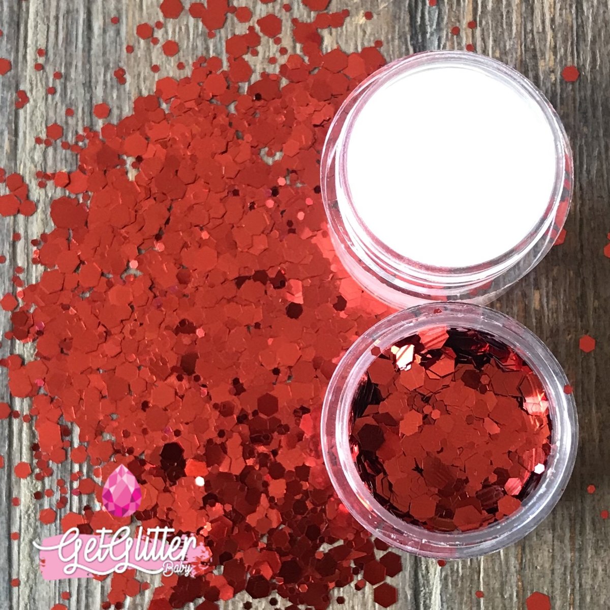 GetGlitterBaby Chunky Festival Glitter voor Lichaam en Gezicht - Rood - en Glitter HuidLijm