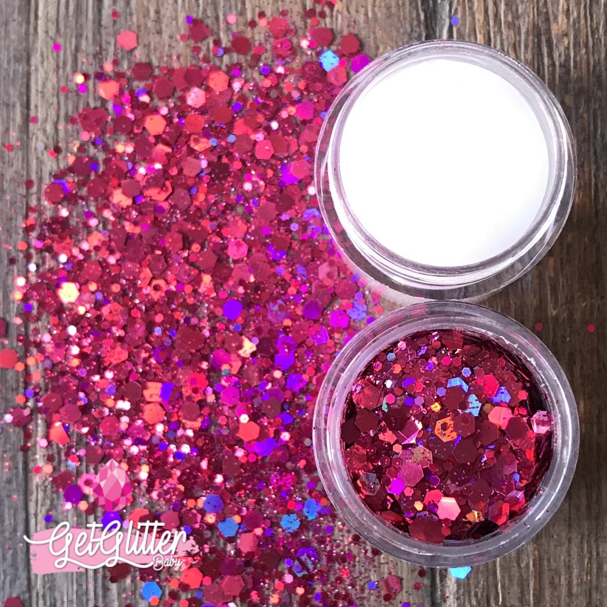 GetGlitterBaby Chunky Festival Glitters voor Lichaam en Gezicht - Roze - en Glitter HuidLijm