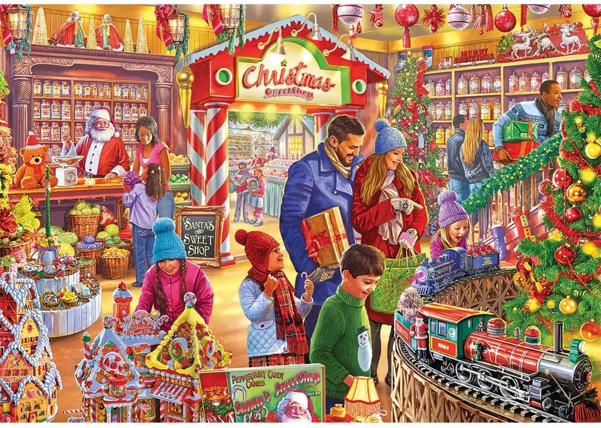 Gibsons kerst puzzel Santas Sweetshop 250XL - extra grote stukken.
