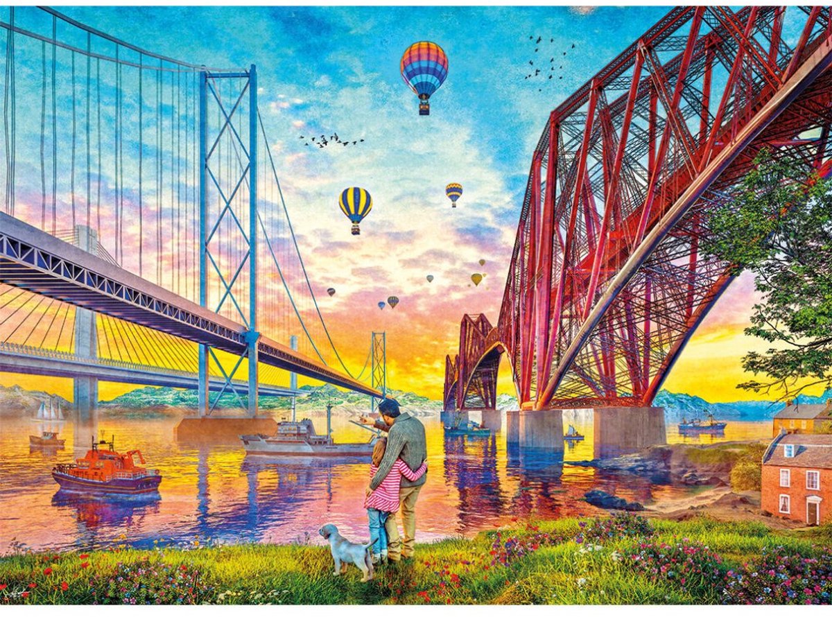 Gibsons legpuzzel Three Bridges Crossing - 1000 stukjes puzzelplezier.