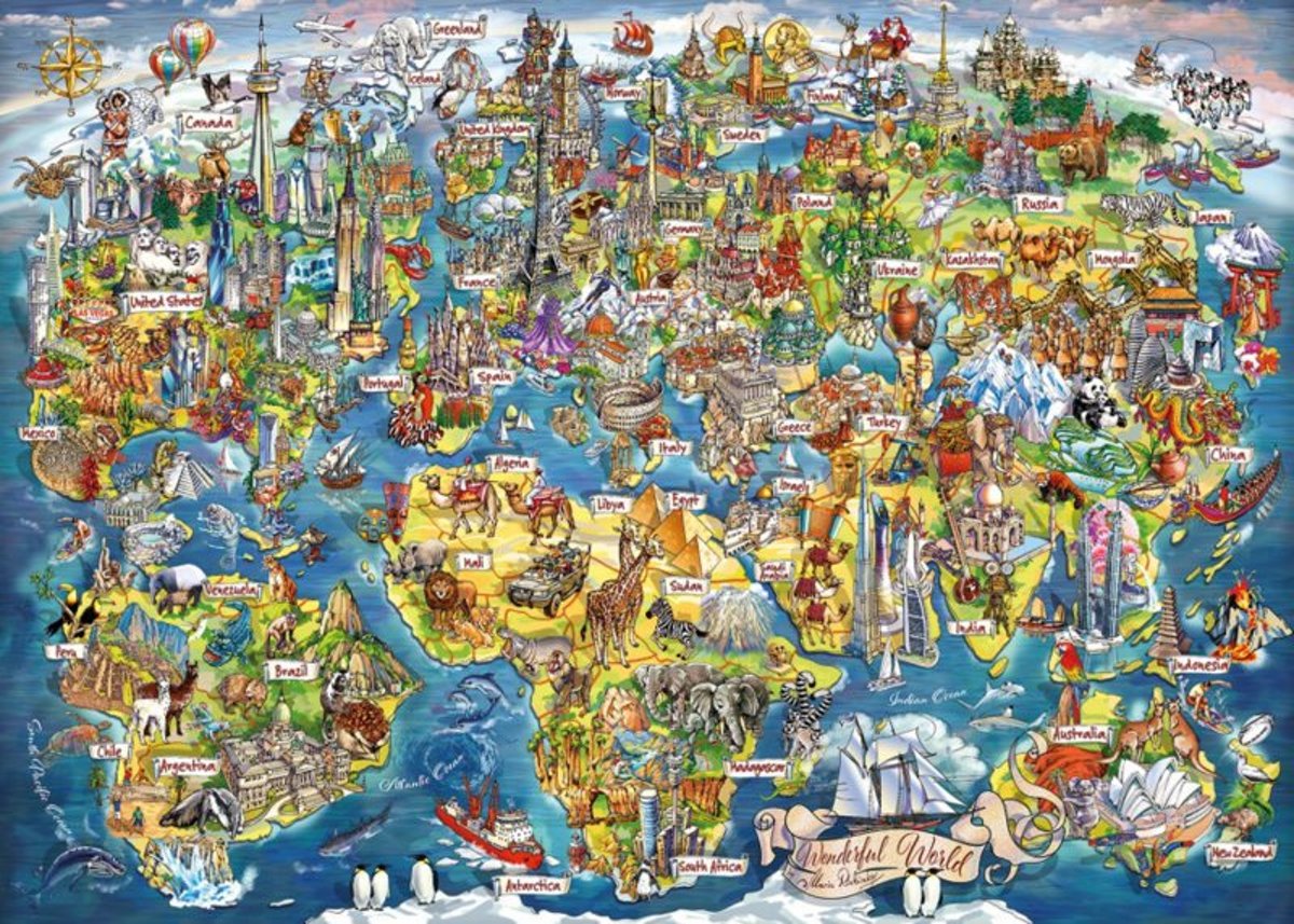 Gibsons legpuzzel Wonderful World door Maria Rabinky 1000 stukjes