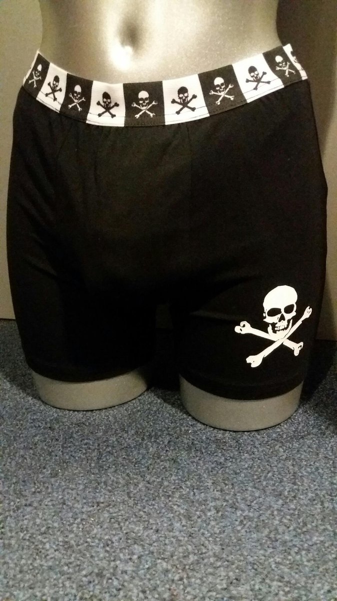 boxershort zwart - doodshoofd - one size