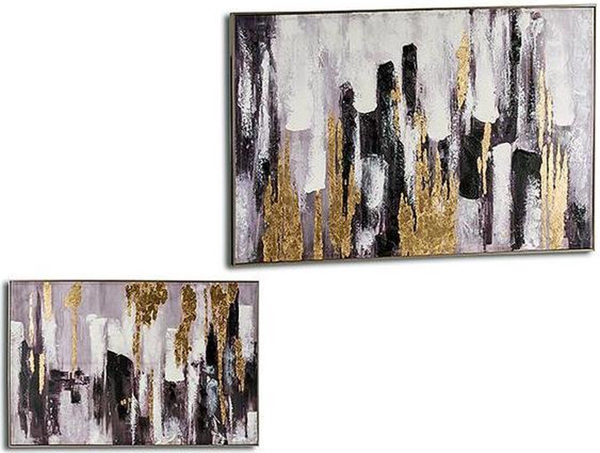 Canvas Gift Decor (122 x 4,5 x 82 cm) Gouden Ziverachtig