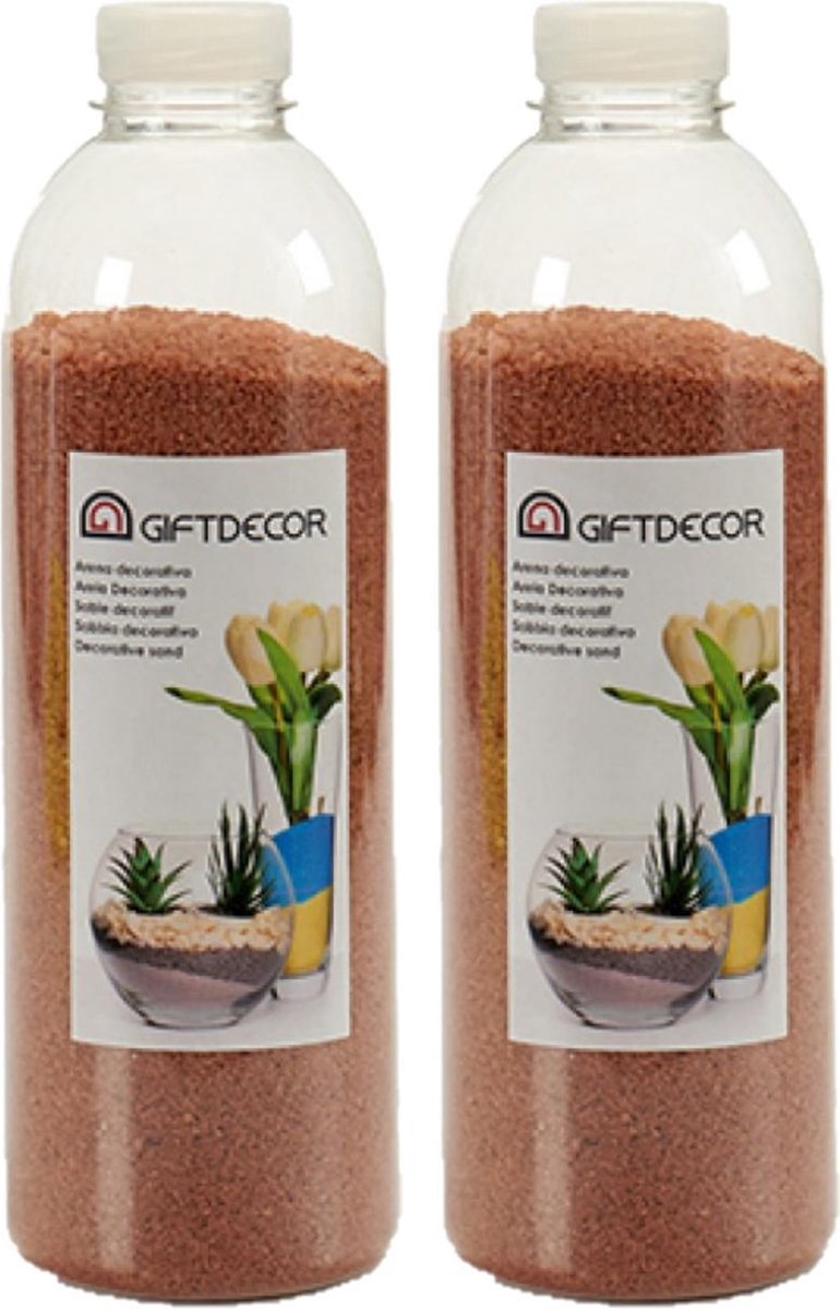 2x pakjes hobby/decoratiezand chocolade bruin 1,5 kg - Aquarium bodembedekking