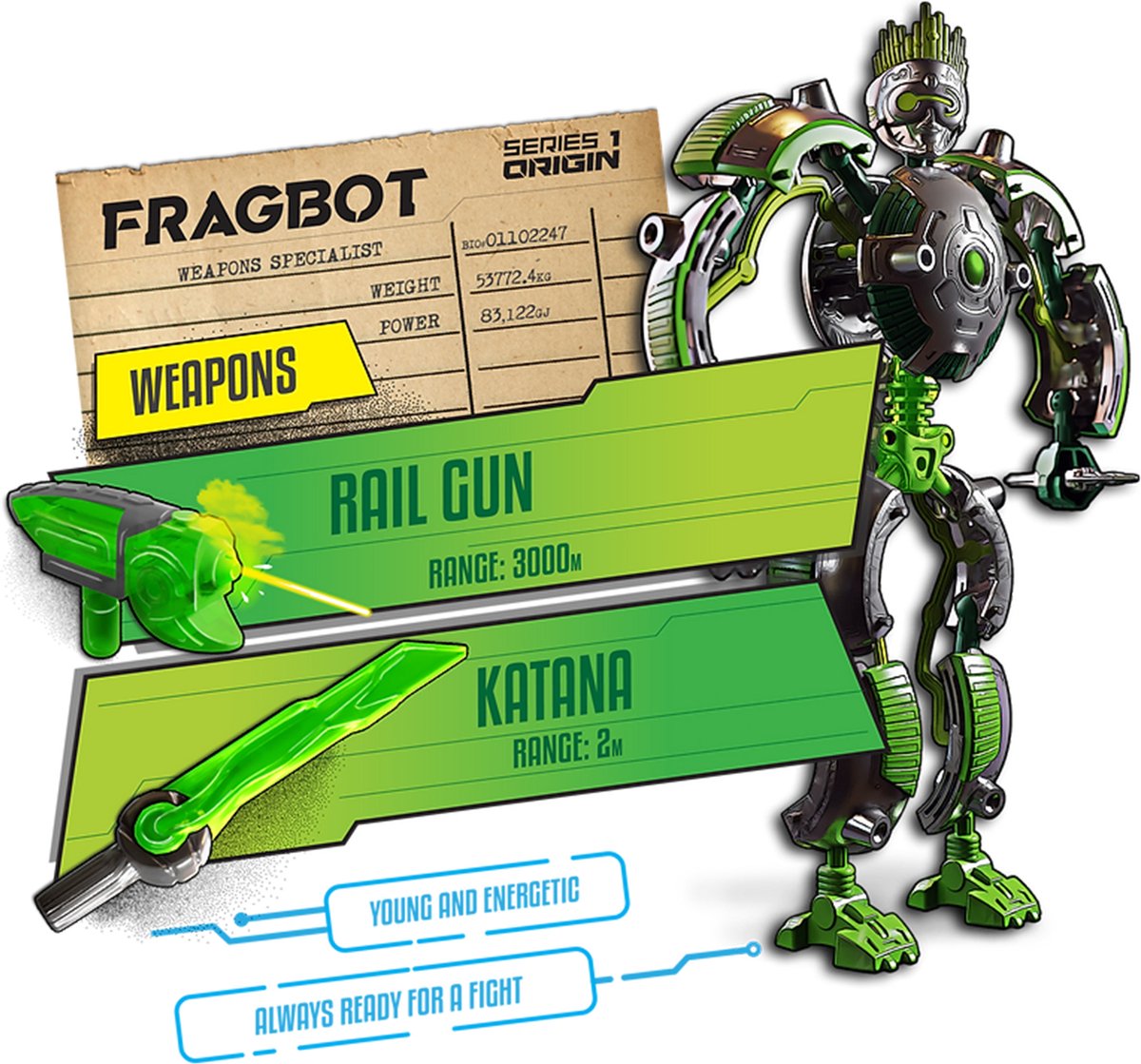 Gigabot Energy Core - Fragbot - 33 cm actiefiguur