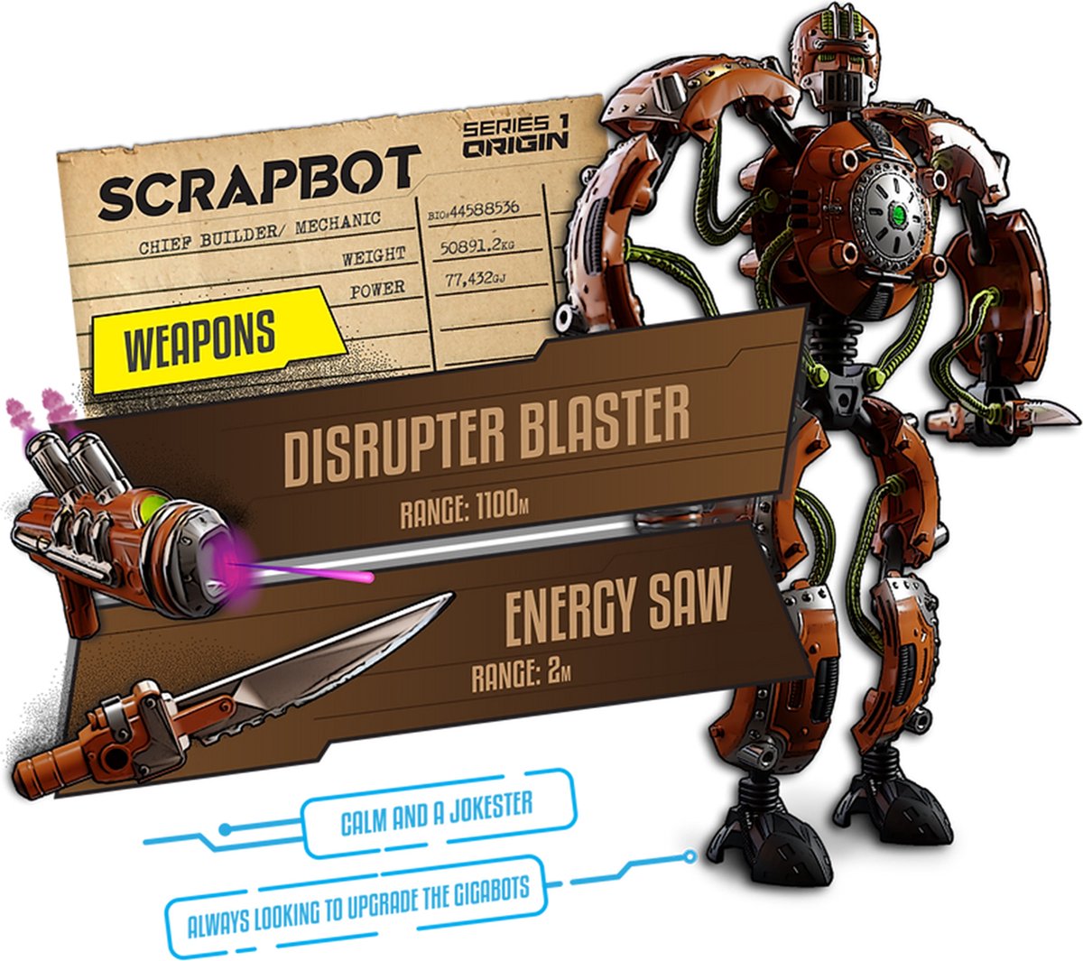 Gigabot Energy Core - Scrapbot - 33 cm actiefiguur