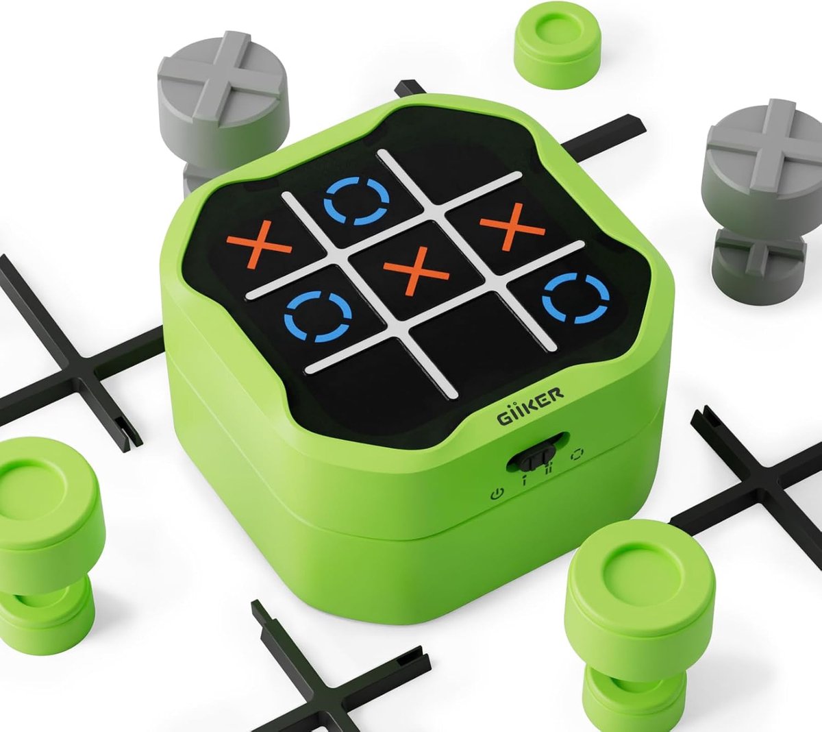 GiiKER Tic Tac Toe Bolt Game - 3-in-1 draagbare puzzelgameconsole - Draagbare reisspellen voor educatieve en geheugengroei - Fidgetspeelgoed bordspellen voor kinderen en volwassenen - Verjaardagscadeaus voor alle leeftijden