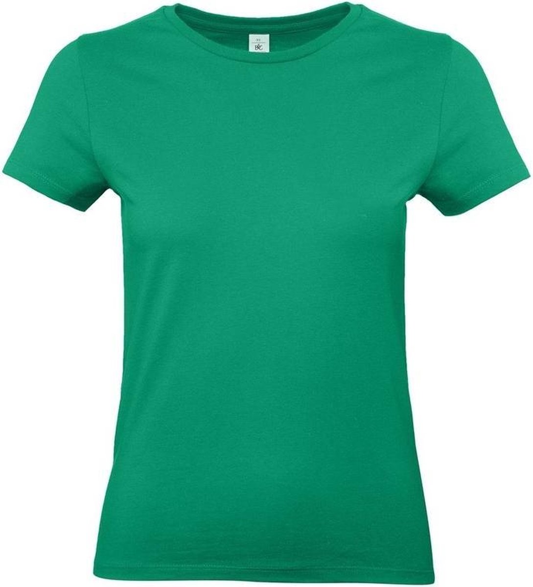 Basic dames t-shirt groen met ronde hals - Groene dameskleding casual shirts L (40)