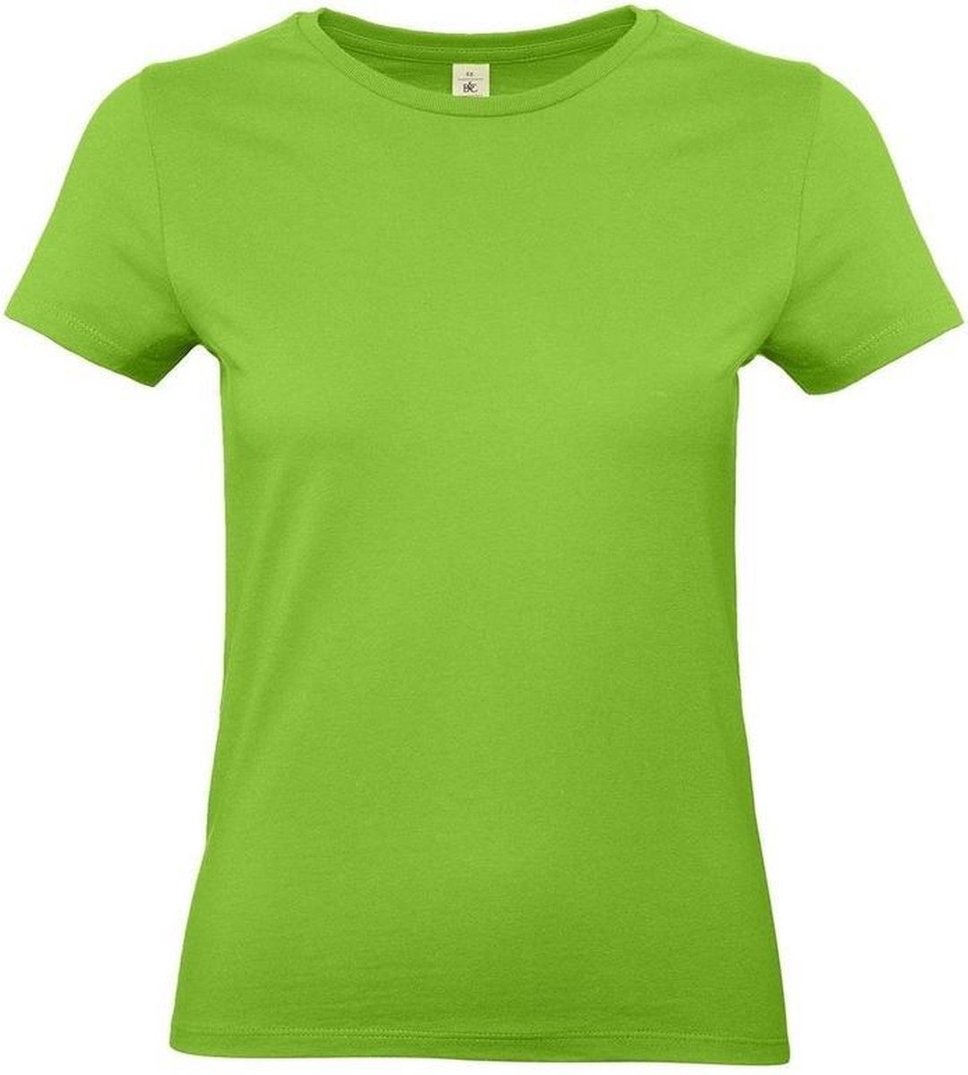 Basic dames t-shirt limegroen met ronde hals - Limegroene dameskleding casual shirts XL (42)