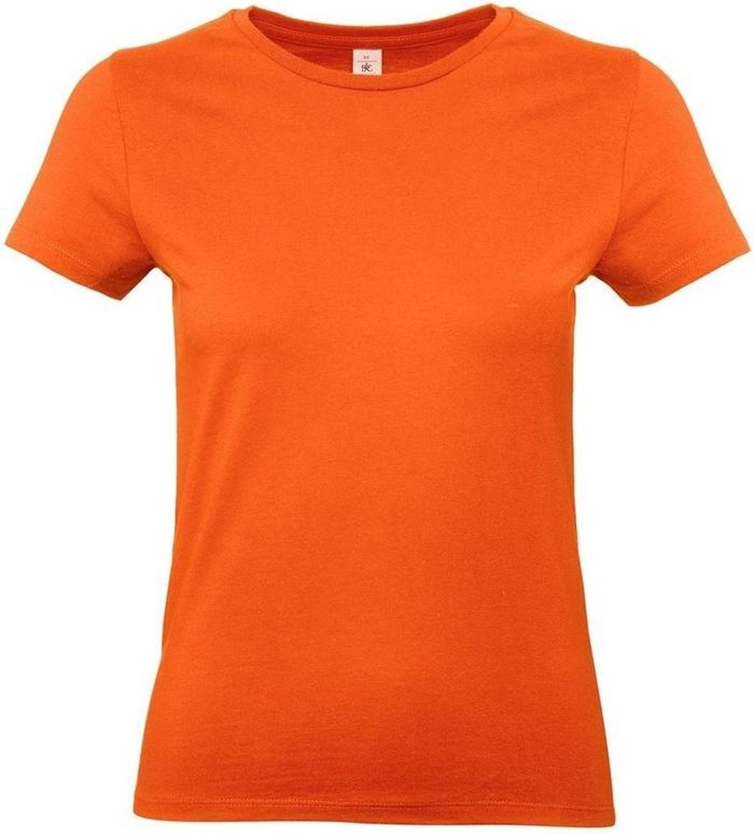 Basic dames t-shirt oranje met ronde hals - Oranje dameskleding casual shirts S (36)