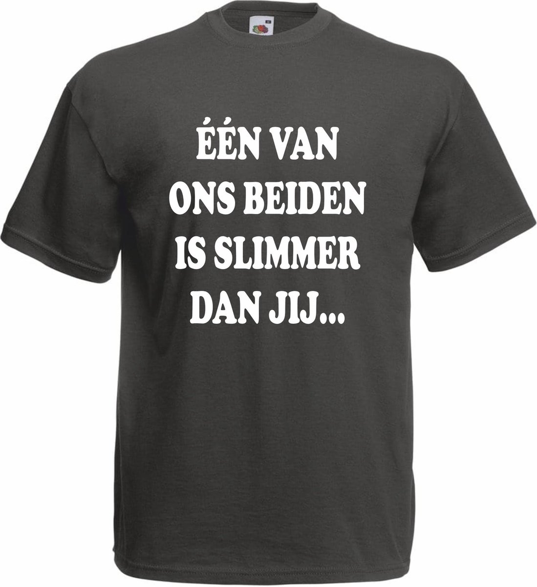 EIZOOKSHOP SHIRT Bedrukte tekst - Slimmer dan jij - Large - Antraciet Grijs - bedrukte shirts