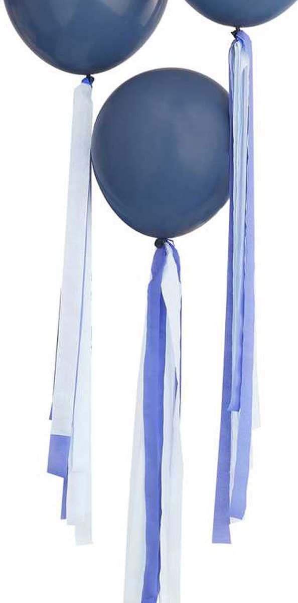 Ballon Staart Streamer Blauw