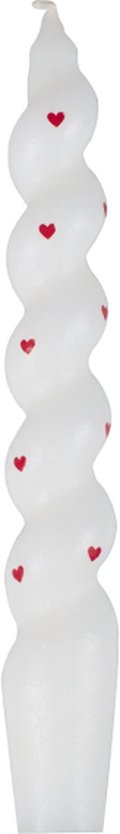 Ginger Ray - Ginger Ray - Gedraaide dinerkaarsen met hartjes - 2 stuks - 24 cm (H)