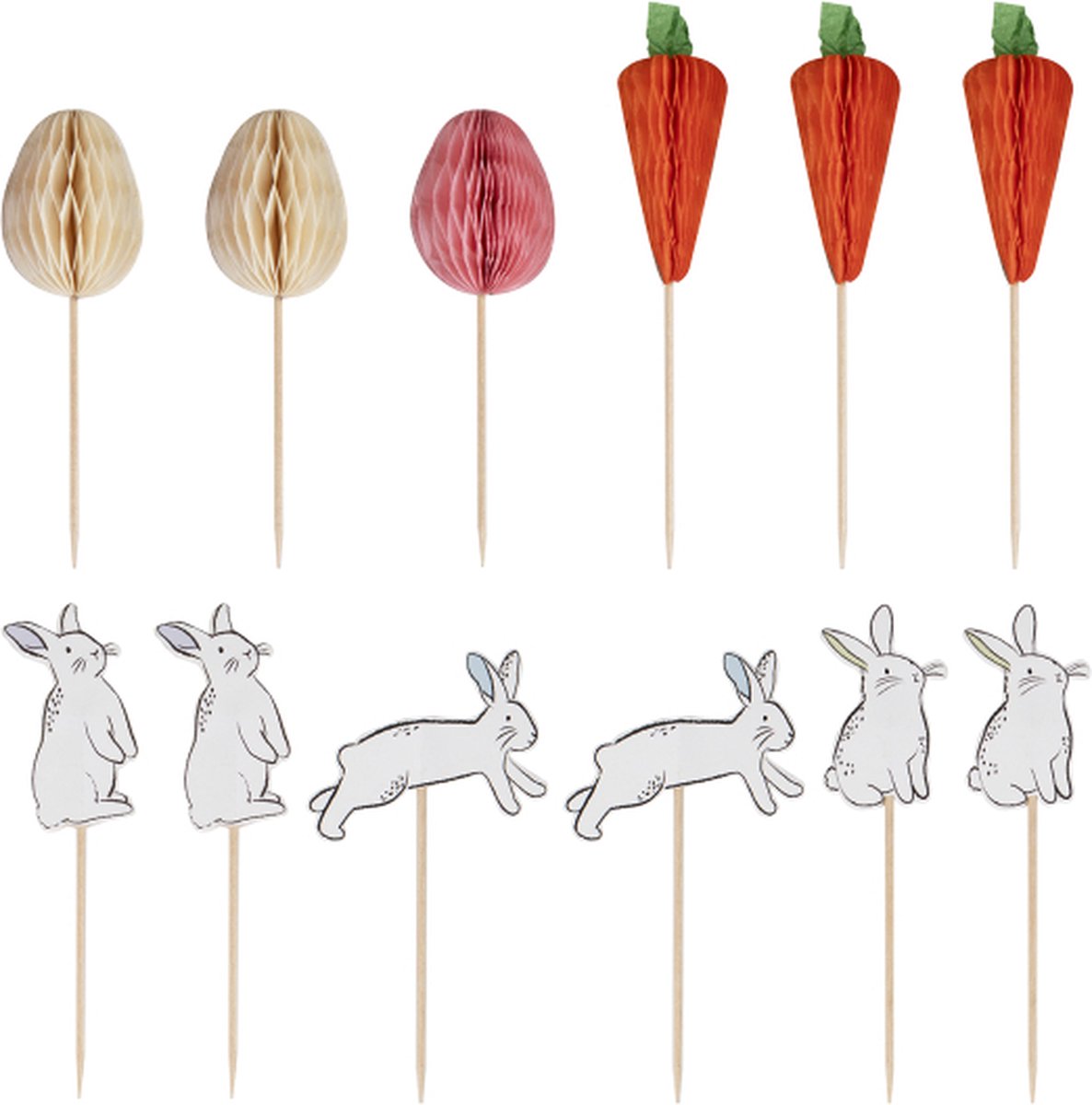 Ginger Ray - Ginger Ray - Paas cupcake toppers - 12 stuks 3 designs