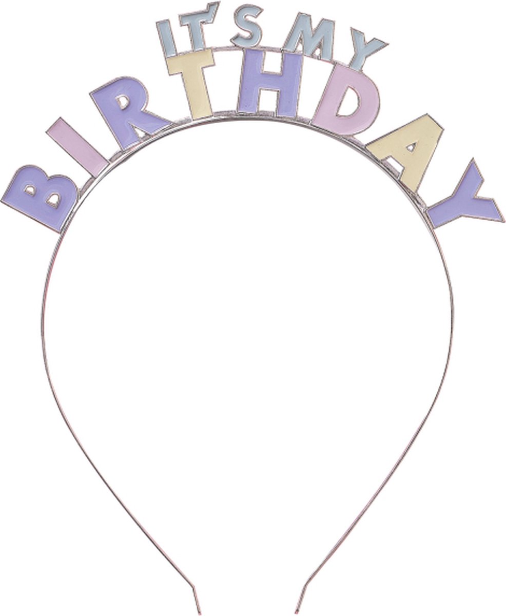 Ginger Ray - Metalen tiara its my birthday pastel