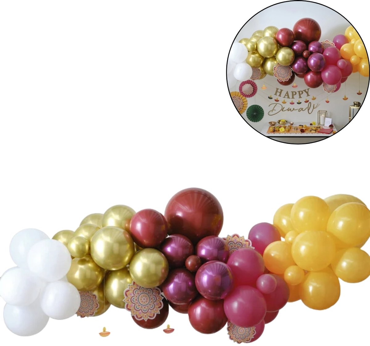 Ginger Ray ballonnen boog kit Happy Diwali 75 stuks