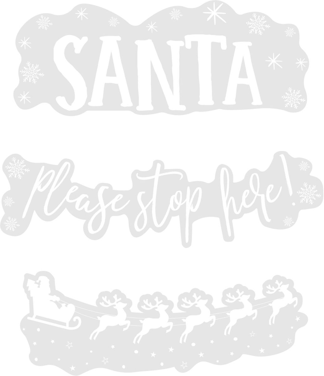 Santa Stop Here raam sticker