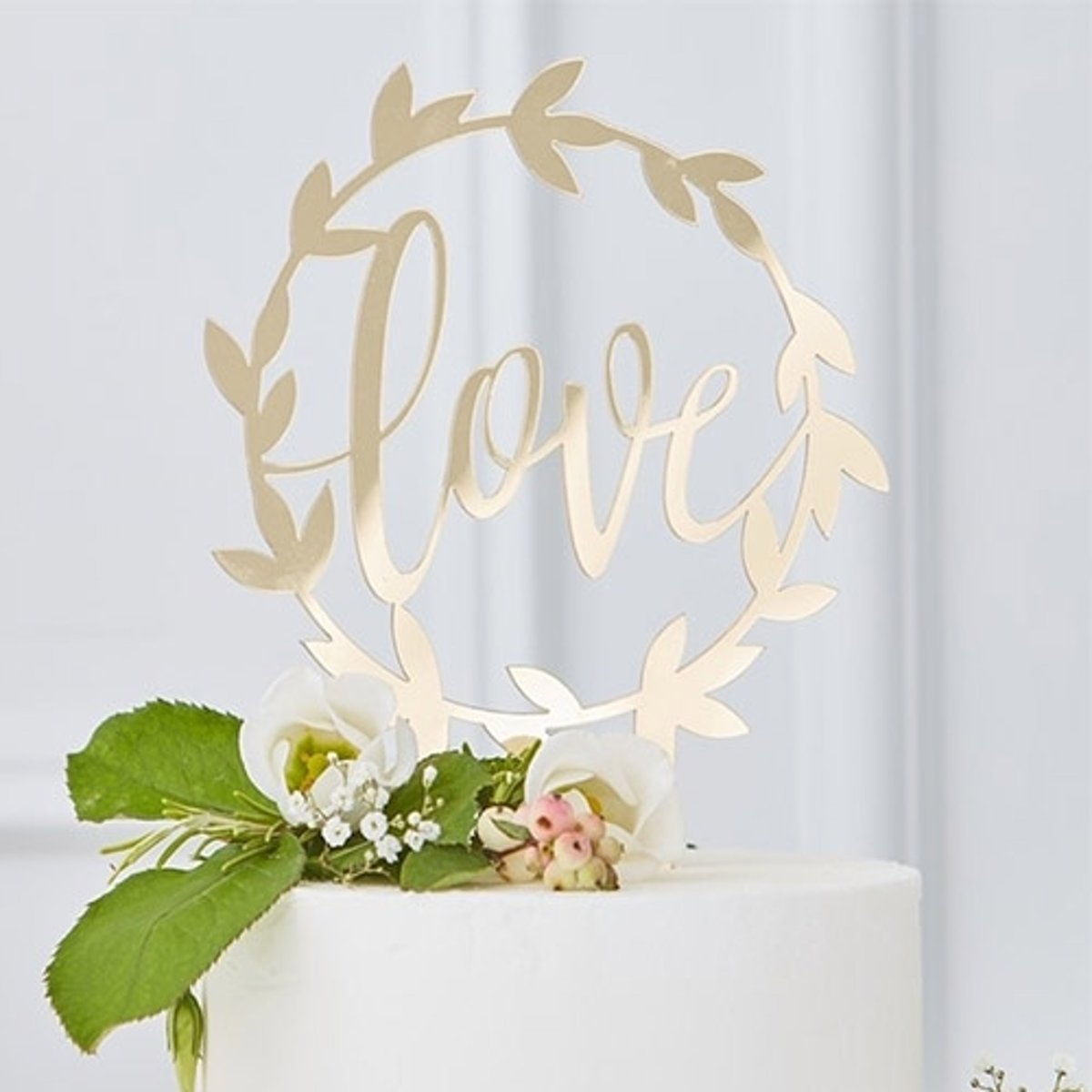Taart topper Love Goud