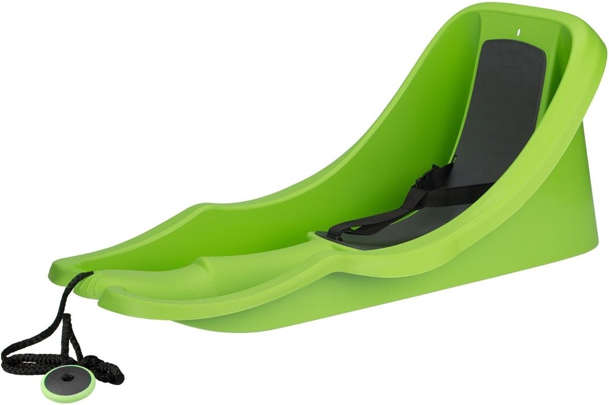   met rugleuning en 3-punts gordel - Plastic slee voor Baby & Peuter - Baby Rider lime groen