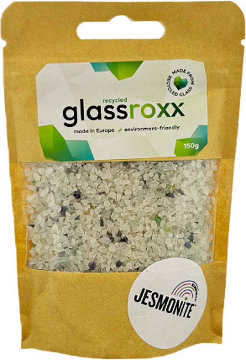 Jesmonite GlassRoxx glasgranulaat crèmewit 150gr duurzaam creatief.