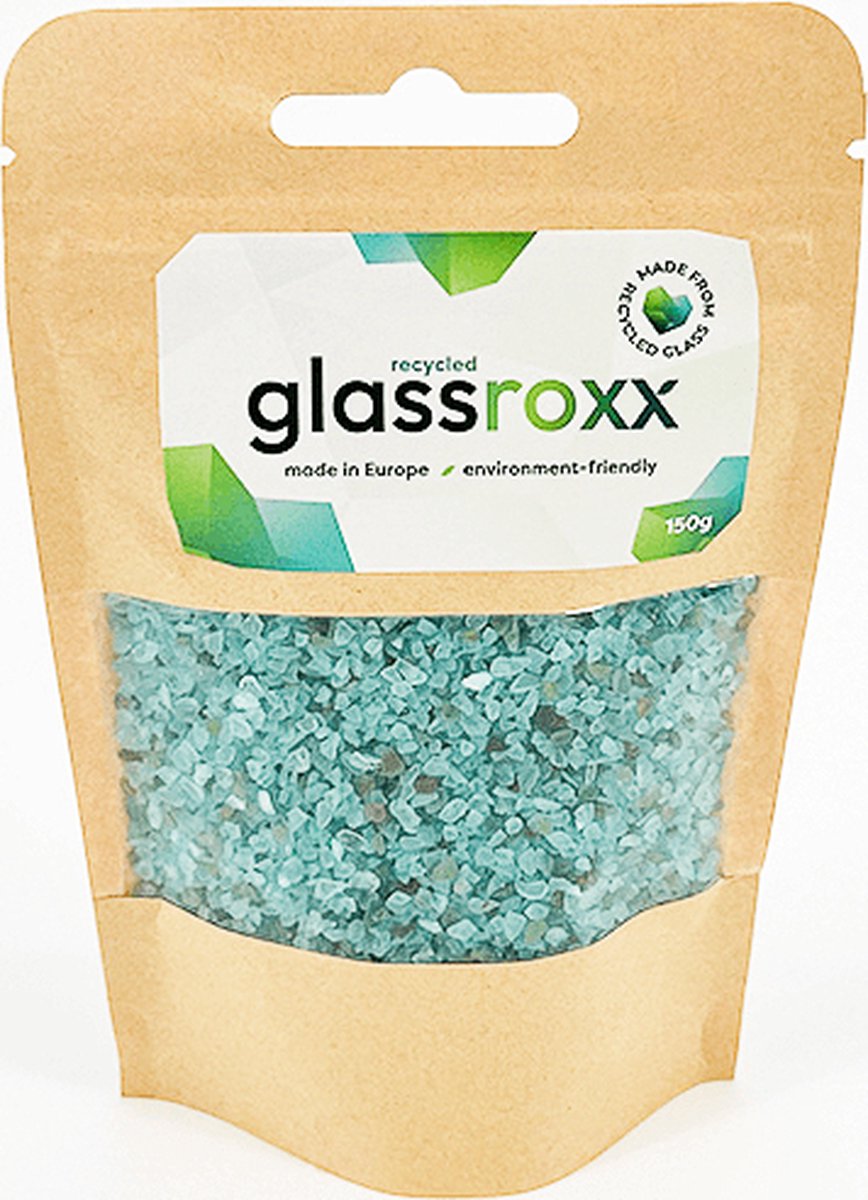 Jesmonite glasgranulaat GlassRoxx Small turkoois 150gr decoratie.