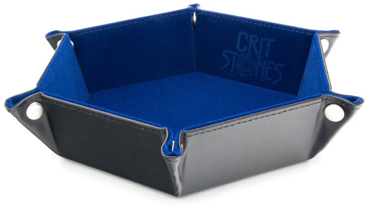 Glassstaff CritStones Folding Dice Tray Blue and accessories