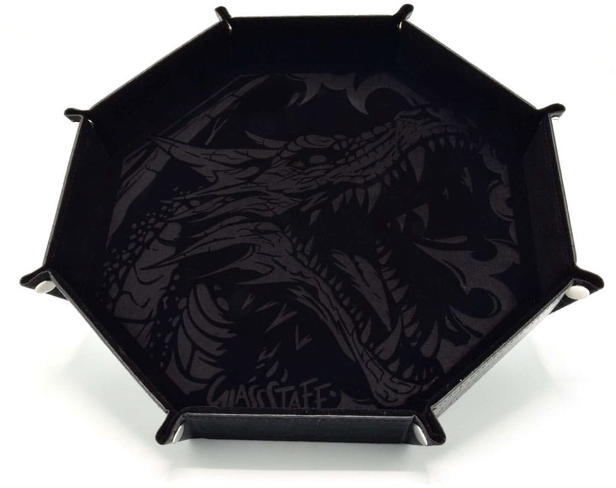 Glassstaff CritStones Folding Dice Tray Dragon Skin XL Edition Black and accessories