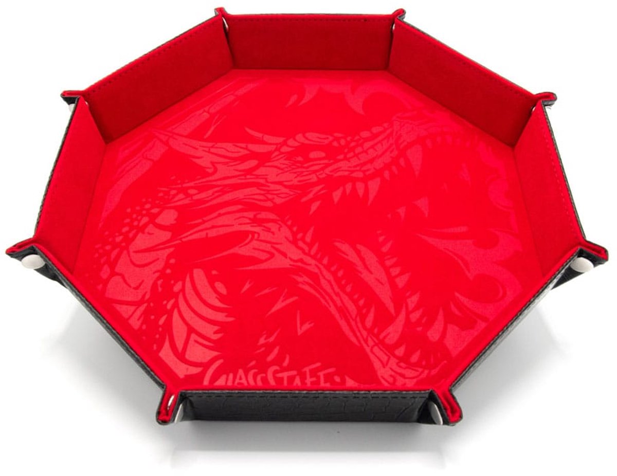 Glassstaff CritStones Folding Dice Tray Dragon Skin XL Edition Red and accessories