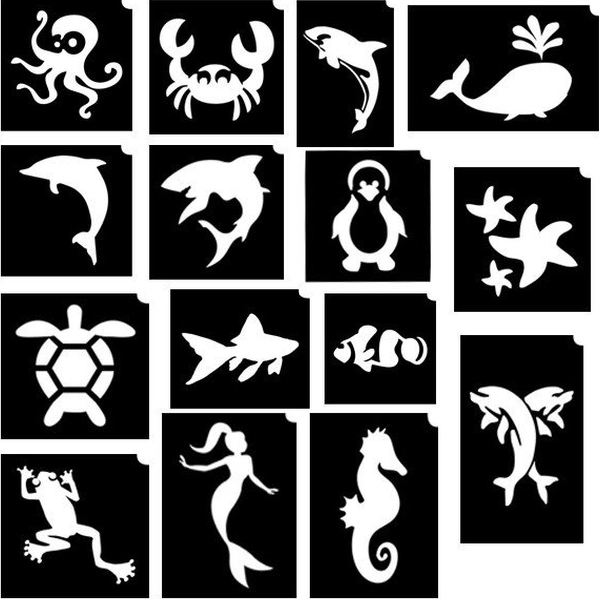 Glimmer Under The Sea Stencil Set met poster