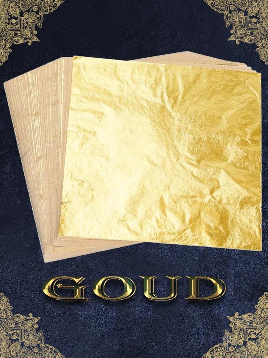 Bladmetaal – 100 vellen – GOUD – Imitatie bladgoud – Hobby – DIY pakket volwassenen – 16*16cm – INLCUSIEF GRATIS 5ML LIJM