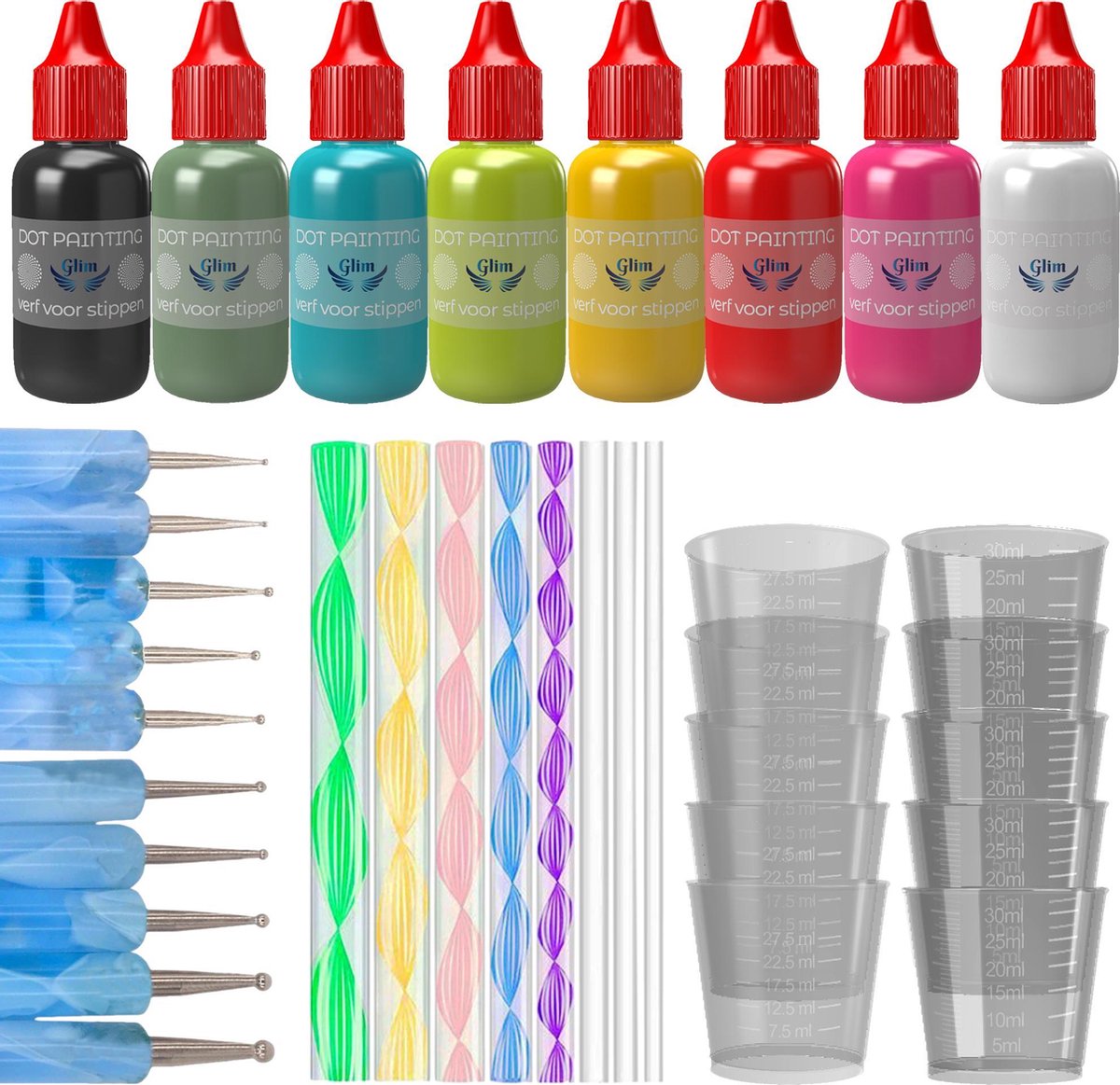 Dot Painting Startpakket – Dotting Tools – Pennen – Set – Penseel - Hobby - Gereedschap -Volwassenen en Kinderen – Inclusief VERF