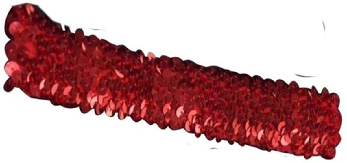 Rode pailletten disco glitter haarband - Rode Toppers verkleed/ carnaval accessoires