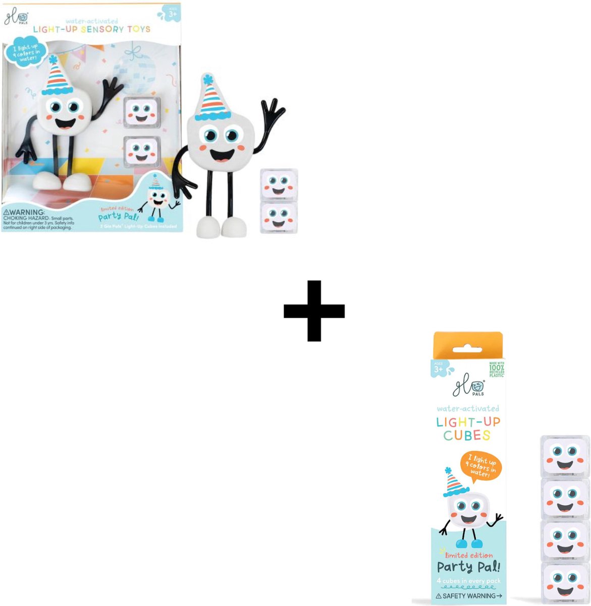 Glo Pals Party Pal VOORDEEL SET - Light up cubes - Character + light up cubes - wit