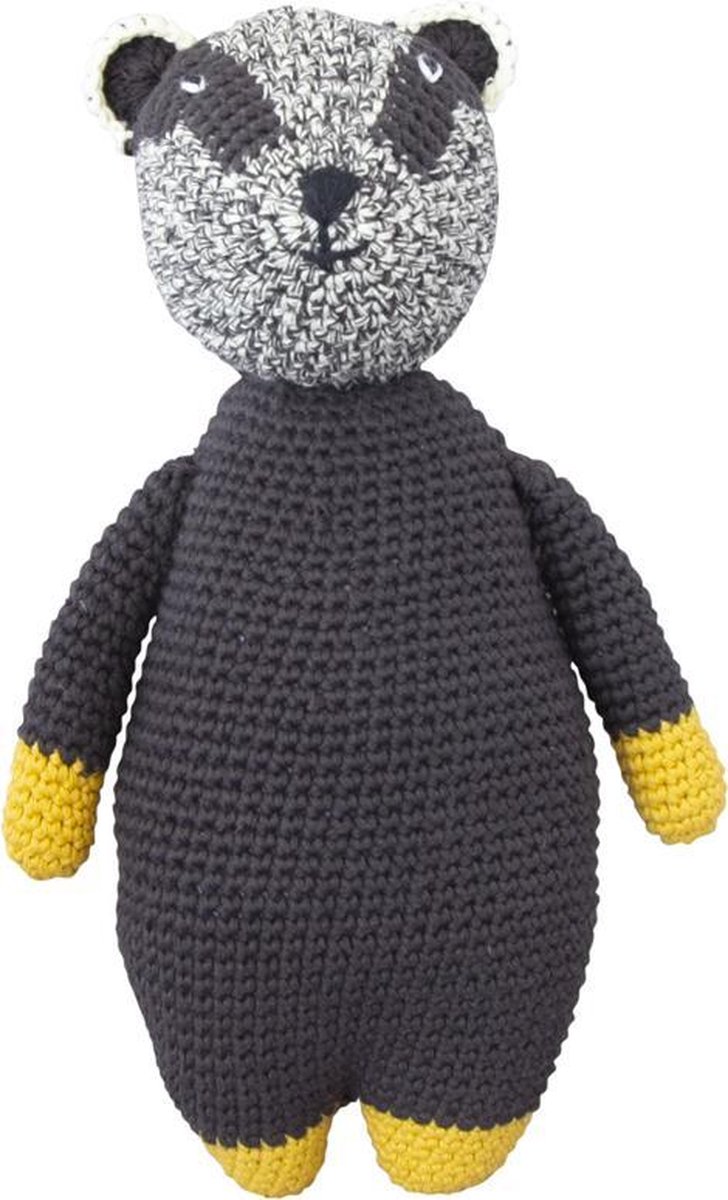 Global Affairs gehaakte Knuffel Das - fairtrade - stevige knuffelpop - kraamcadeau