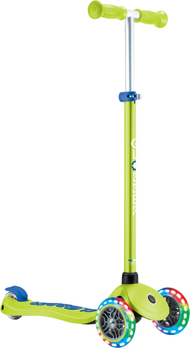 3-Wiel Step - Globber Primo Plus Lights Lime Green - groen - lichtgevende wielen - in hoogte verstelbaar - vanaf 3 tot 9 jaar