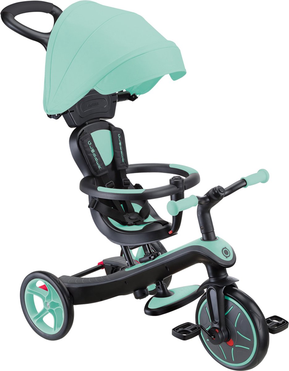 Driewieler - Globber Trike 4 in 1 in Mint - munt - 4in1 converteerbaar - met duwstang - vanaf 10 maanden tot 5 jaar